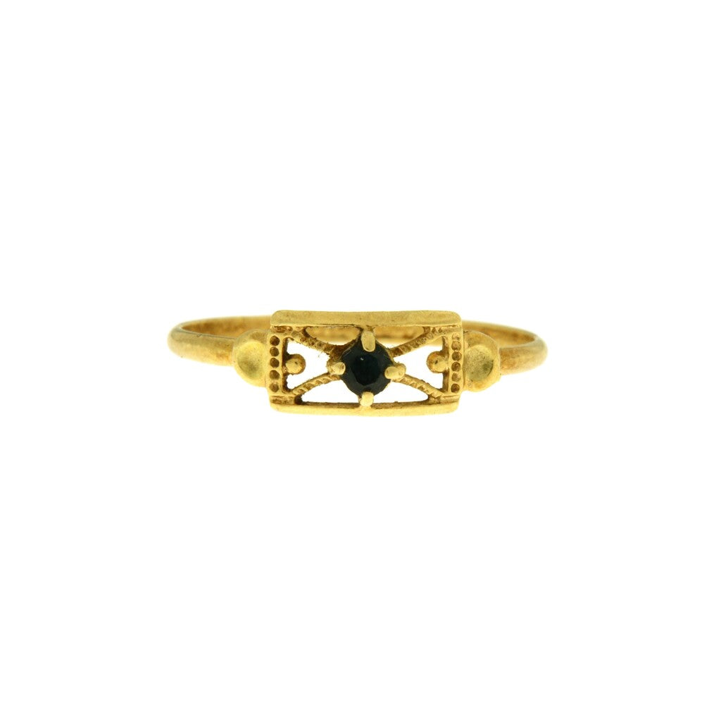 Anello Lavorato con Pietra Blu