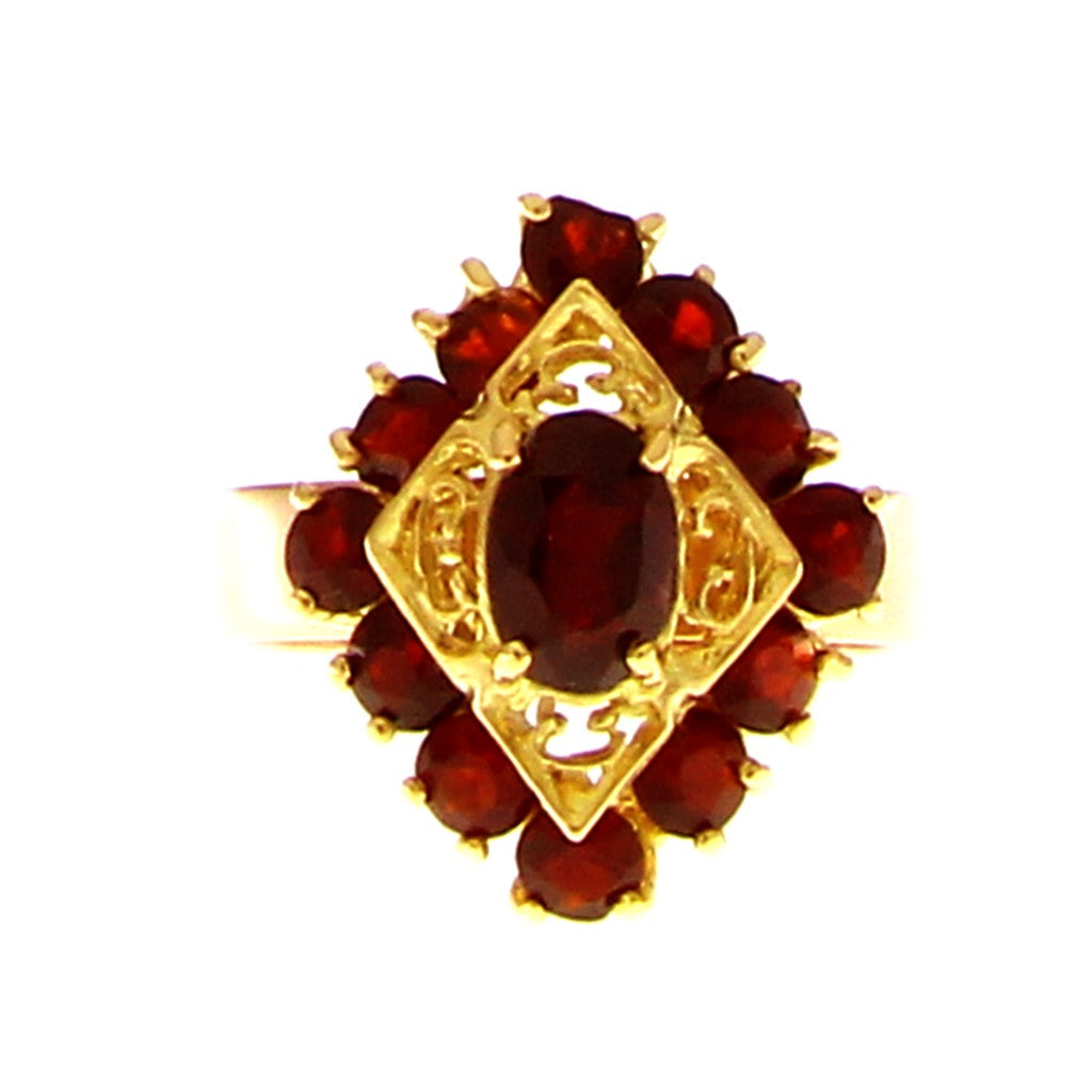 Anello a Rombo con granati