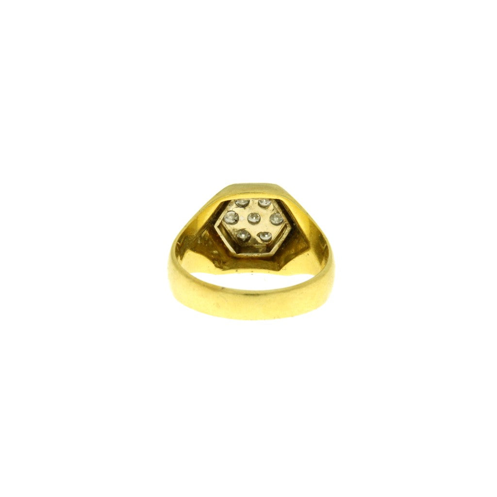 Anello Esagonale con Pietre Bianche