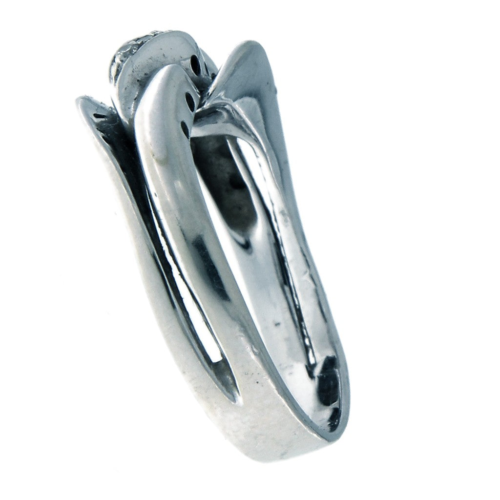 Anello con Pietre Bianche e Volant