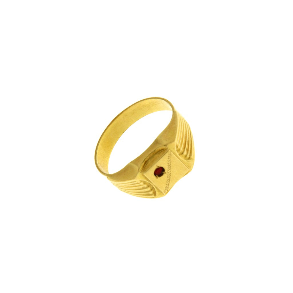 Anello Sigillo con Pietrina Rossa