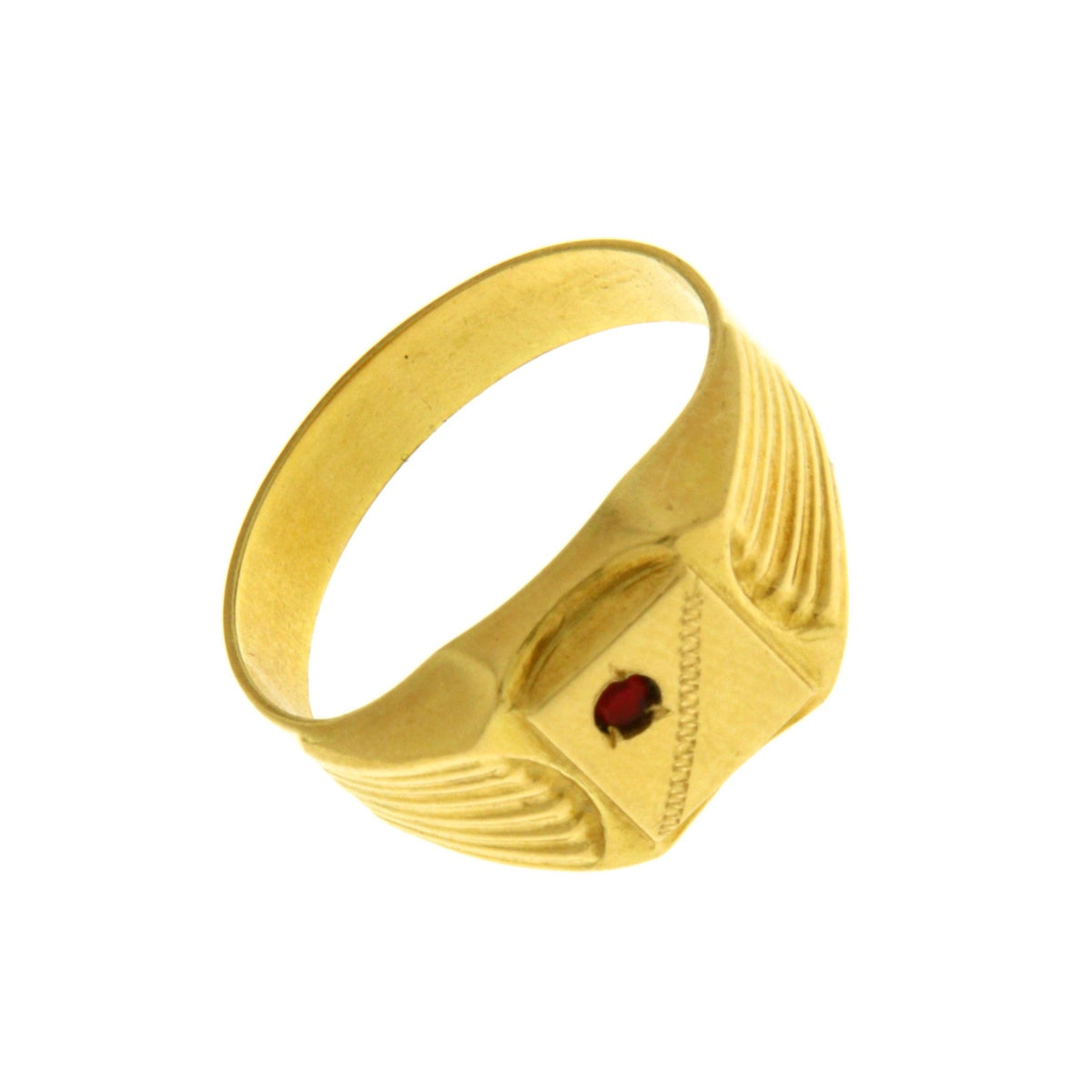 Anello Sigillo con Pietrina Rossa