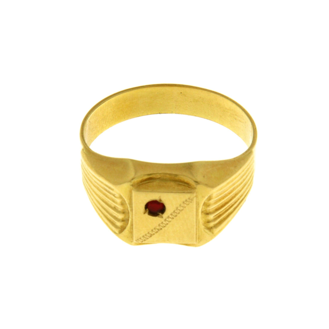 Anello Sigillo con Pietrina Rossa