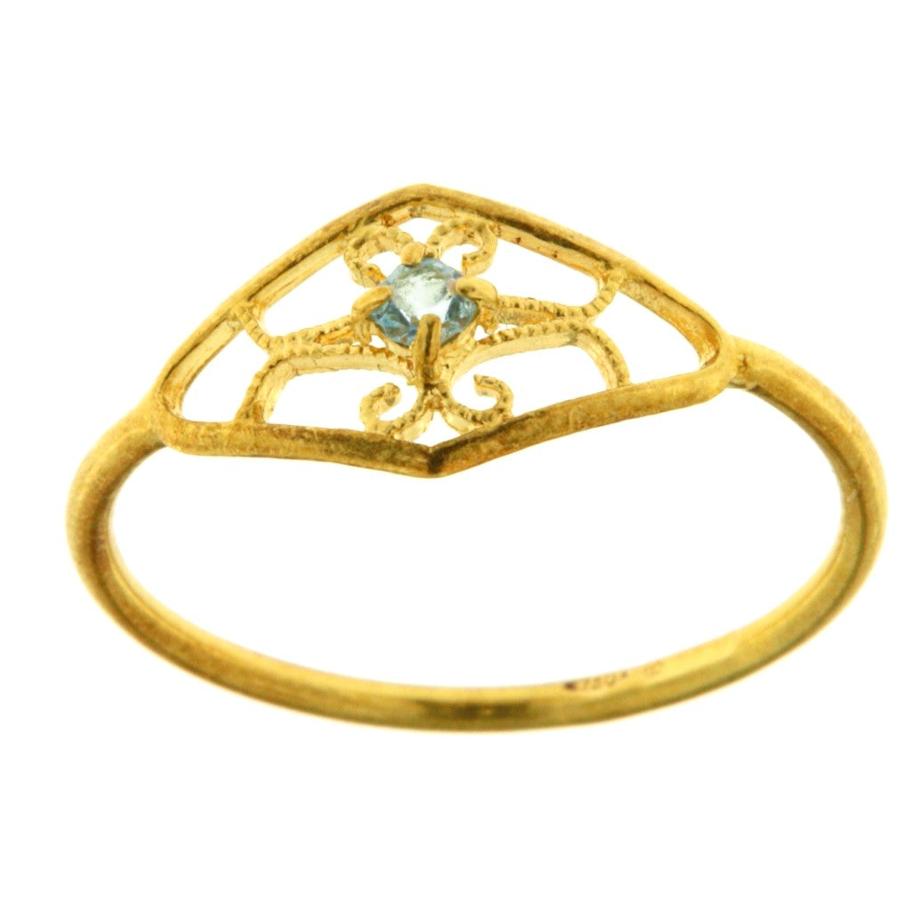Anello Rombo con Pietra Celeste
