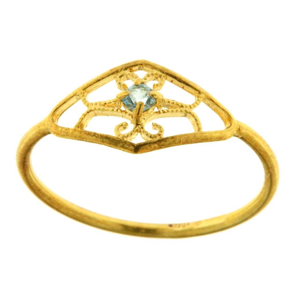 Anello Rombo con Pietra Celeste
