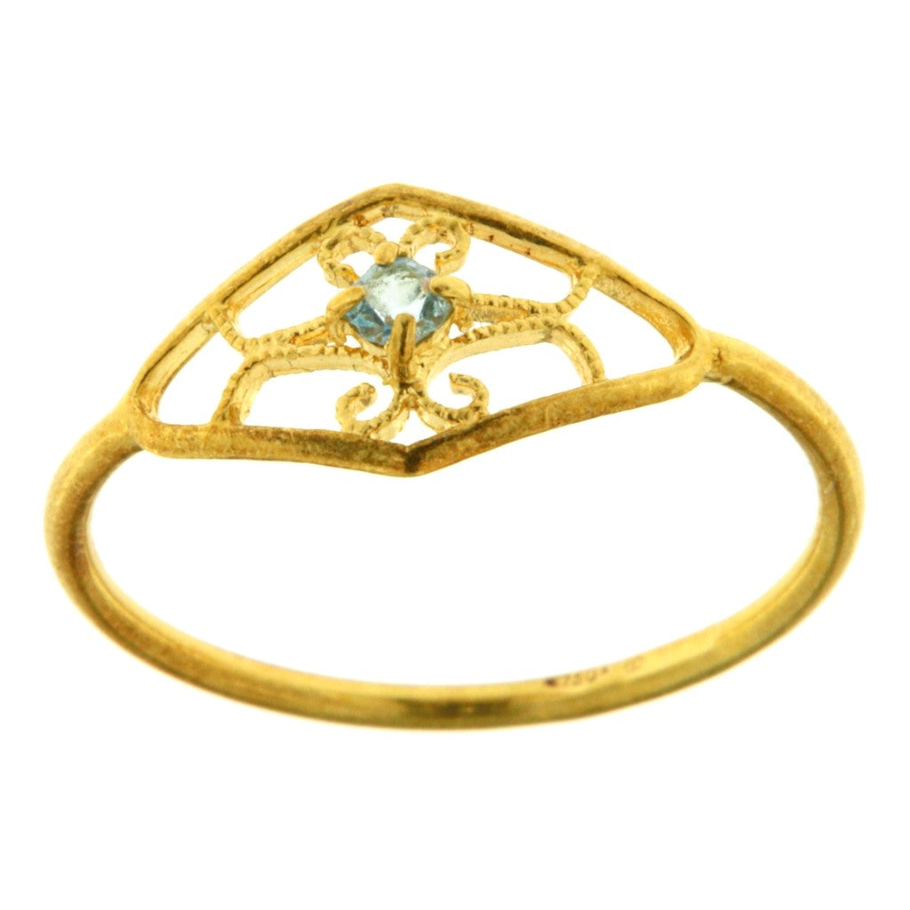 Anello Rombo con Pietra Celeste