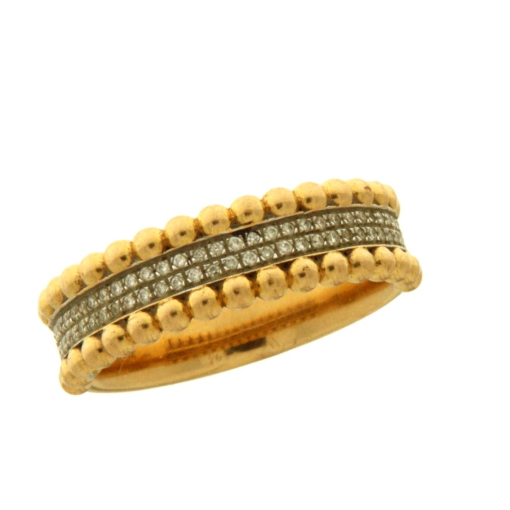 Anello Fascia Pietre Bianche