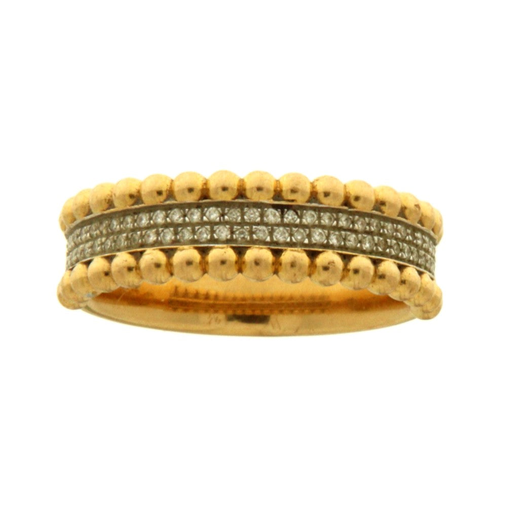 Anello Fascia Pietre Bianche