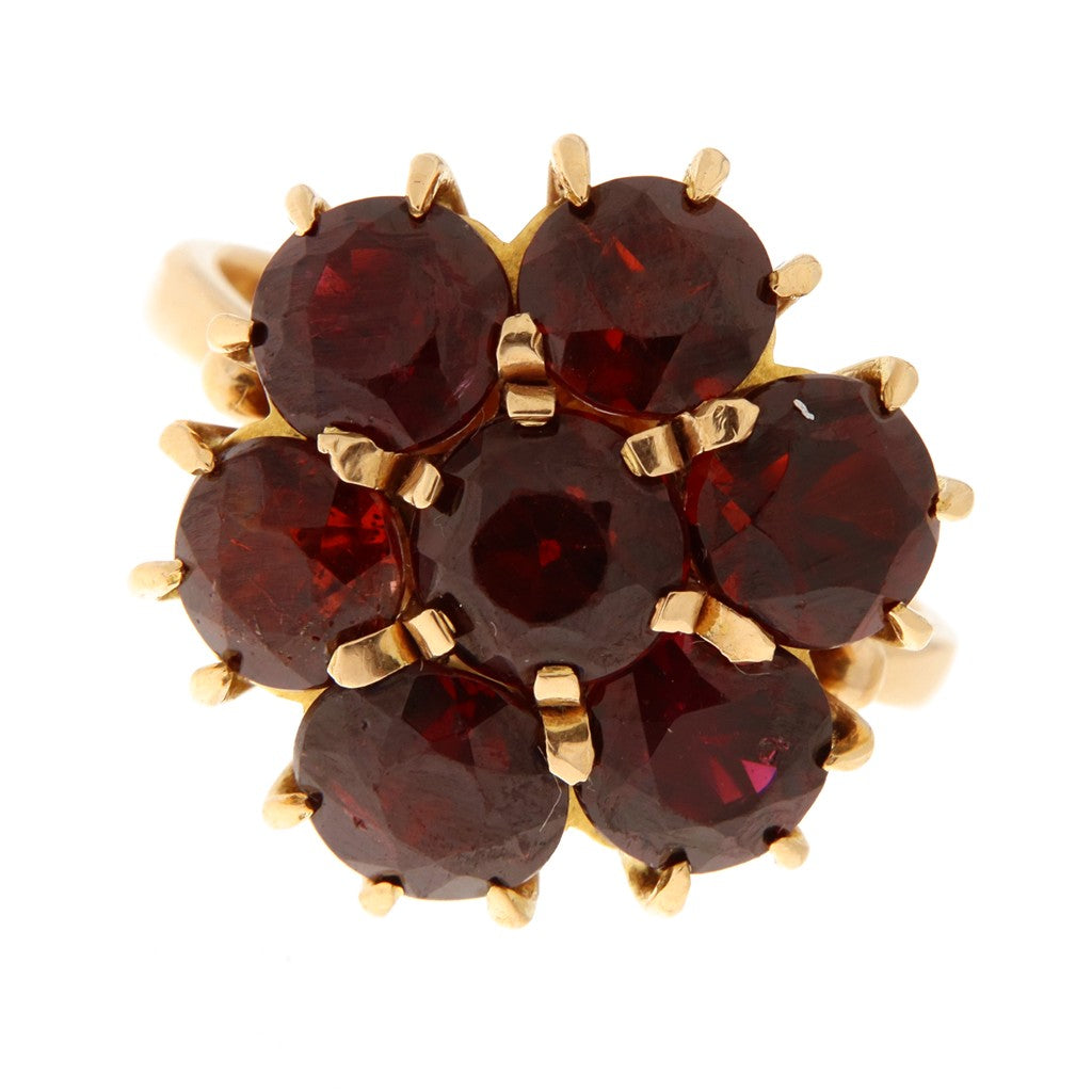 Anello Fiore con Granati