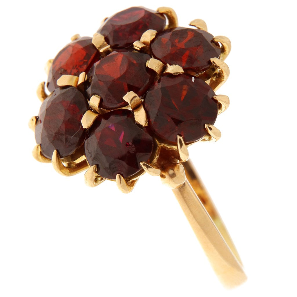 Anello Fiore con Granati