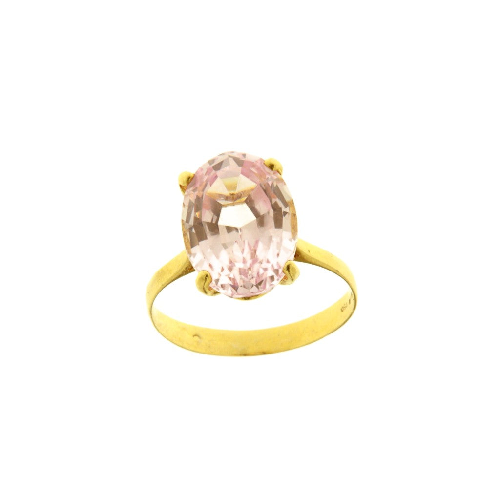 Anello Ovale Pietra Rosa