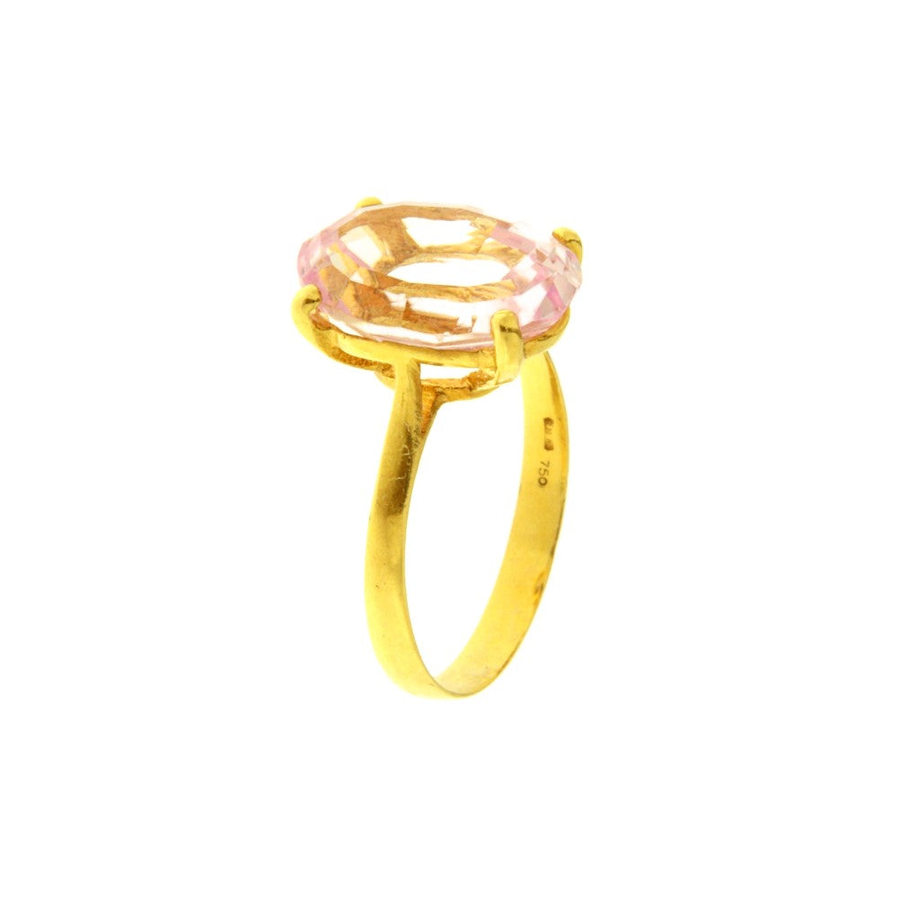 Anello Ovale Pietra Rosa
