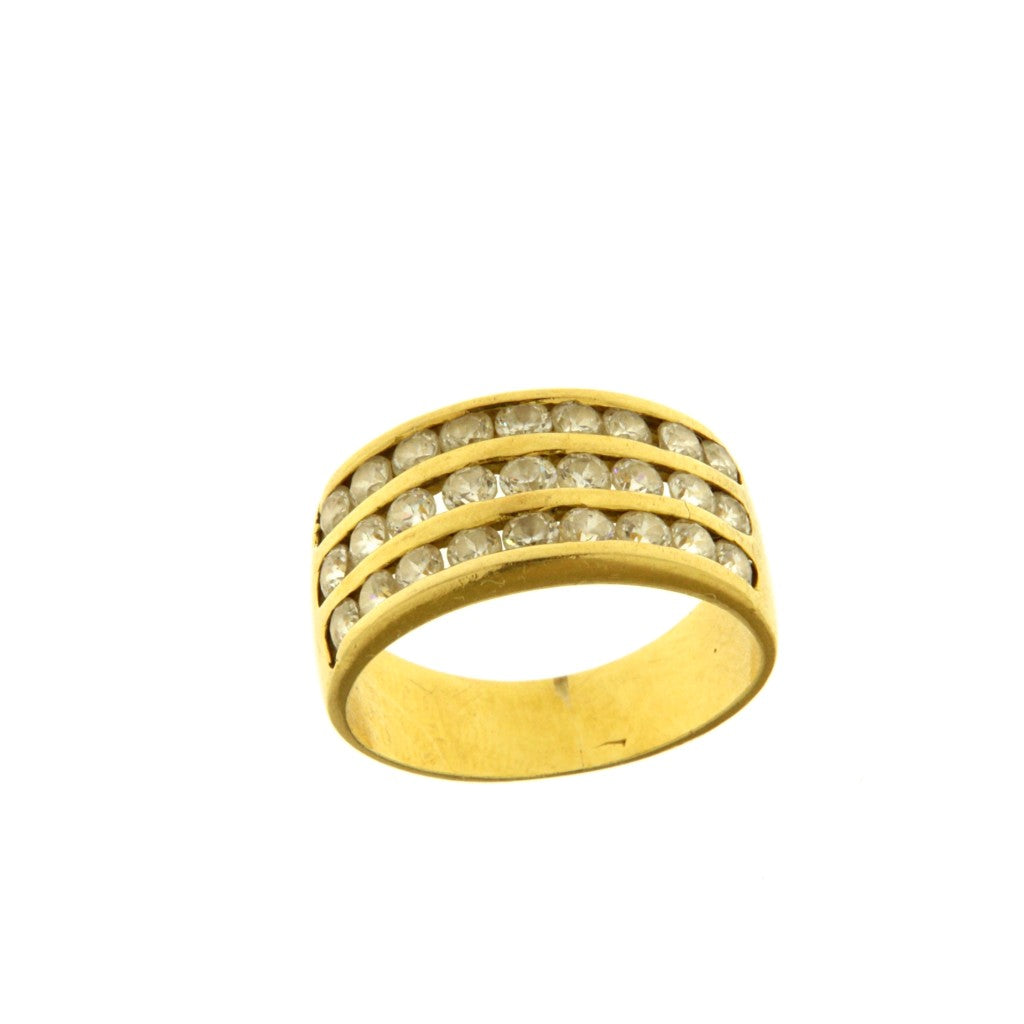 Anello Fascia Pietre Bianche