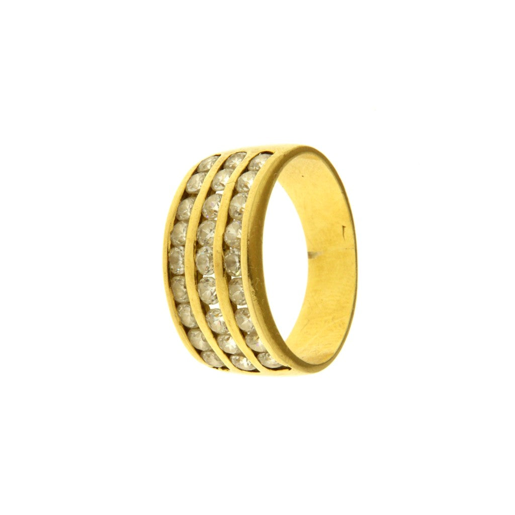 Anello Fascia Pietre Bianche