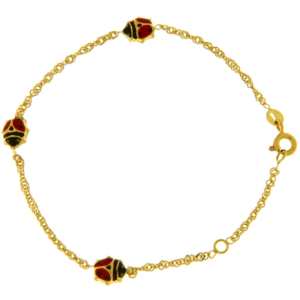 Bracciale Grumetta Arrotolata con Coccinelle