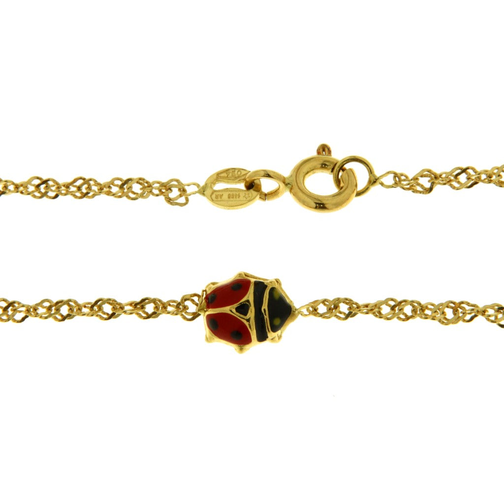 Bracciale Grumetta Arrotolata con Coccinelle