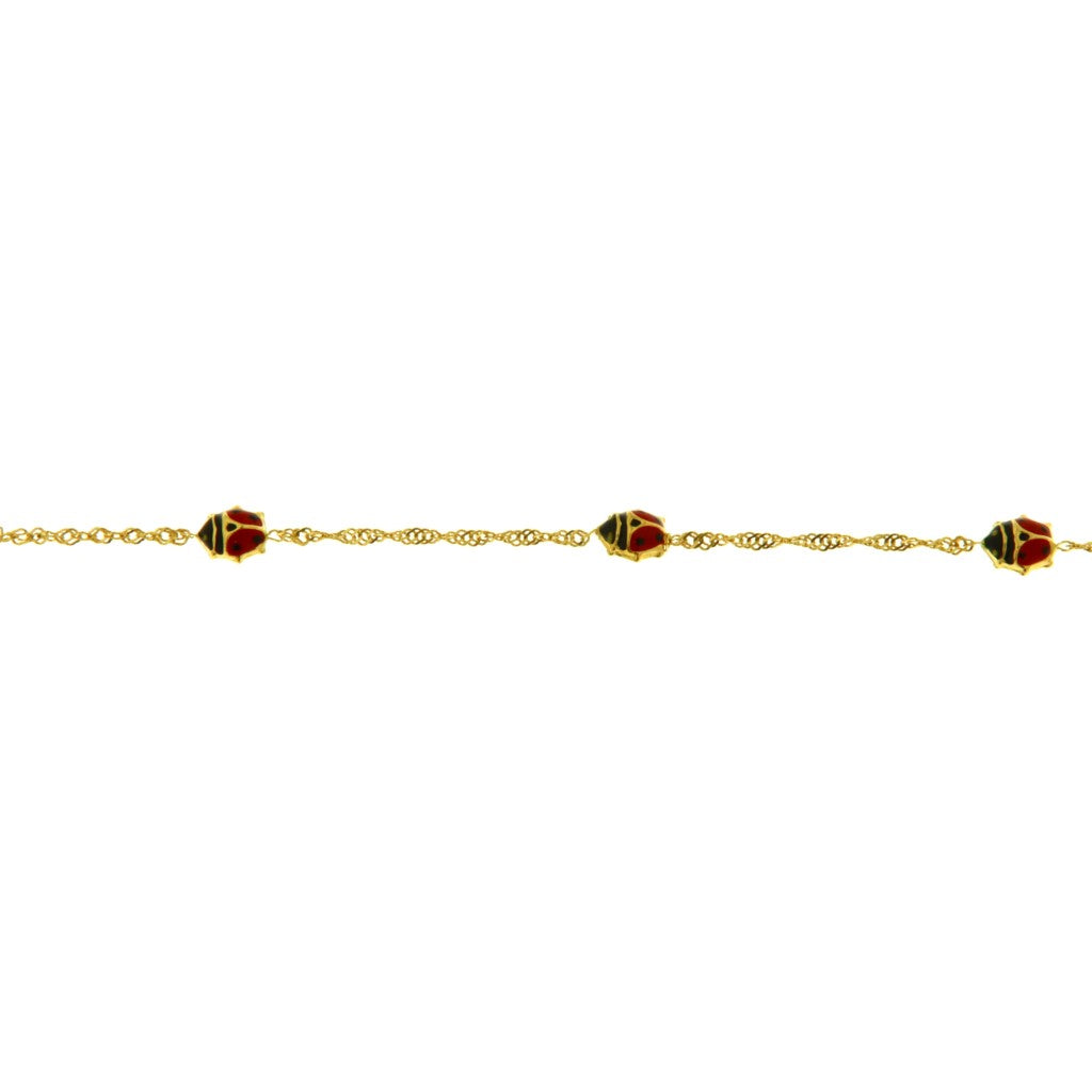Bracciale Grumetta Arrotolata con Coccinelle