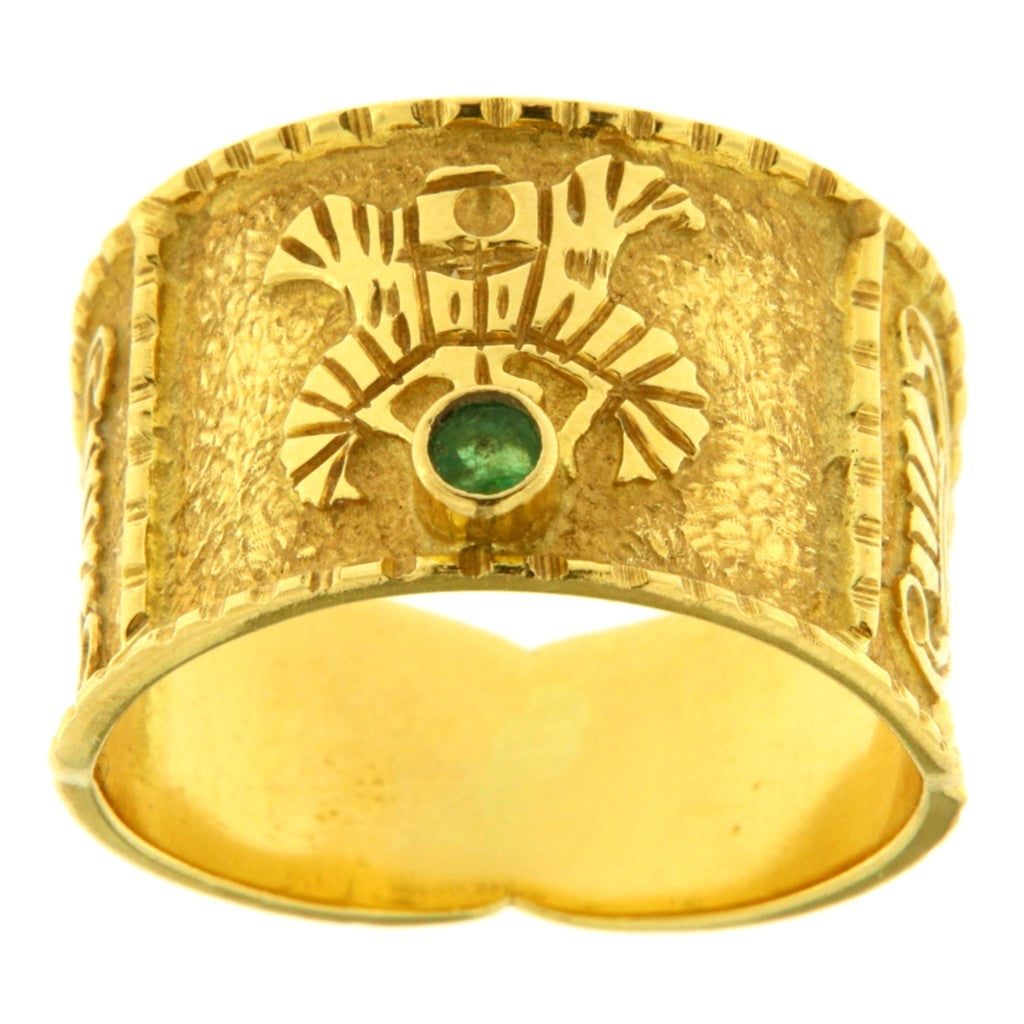Anello Fascia con Smeraldo e Scarabeo (articolo NON in saldo)