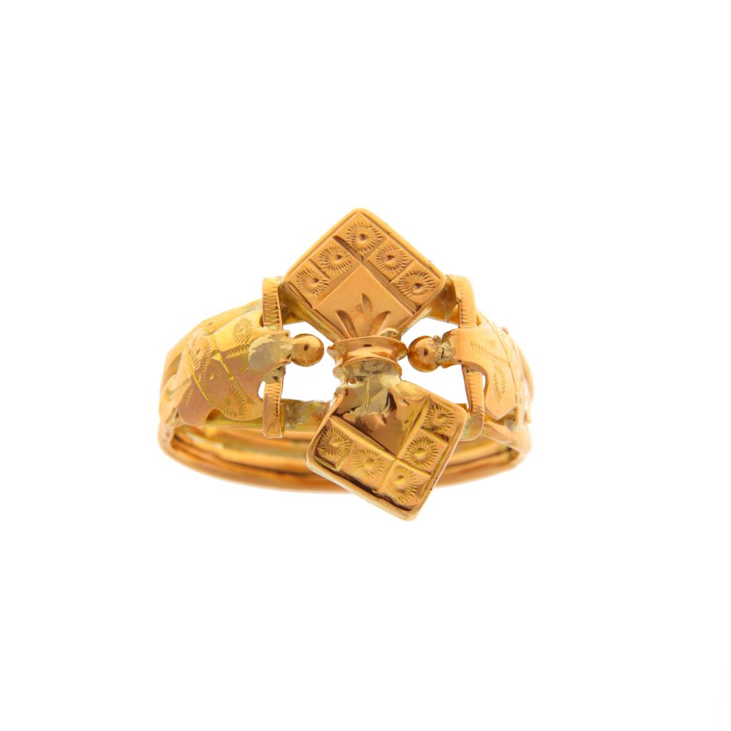 Anello vintage anni '30 a rombi
