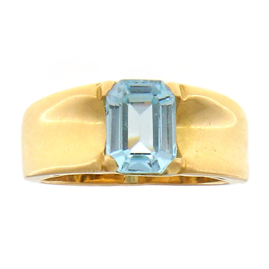 Anello Fascia con Topazio Celeste
