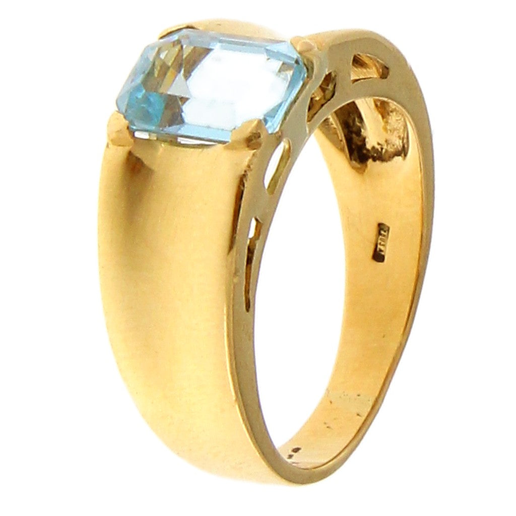 Anello Fascia con Topazio Celeste