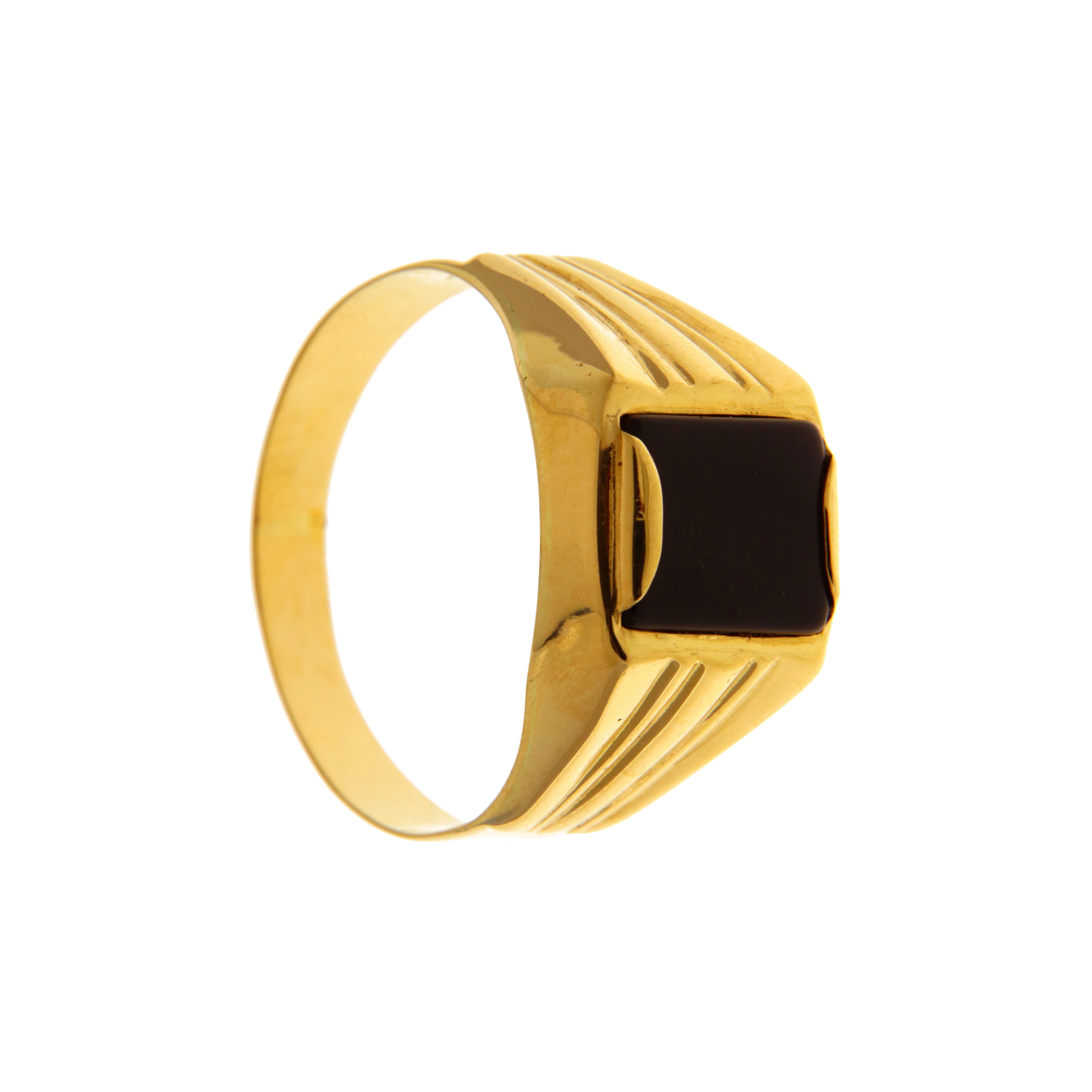 Anello Sigillo Pietra Nera
