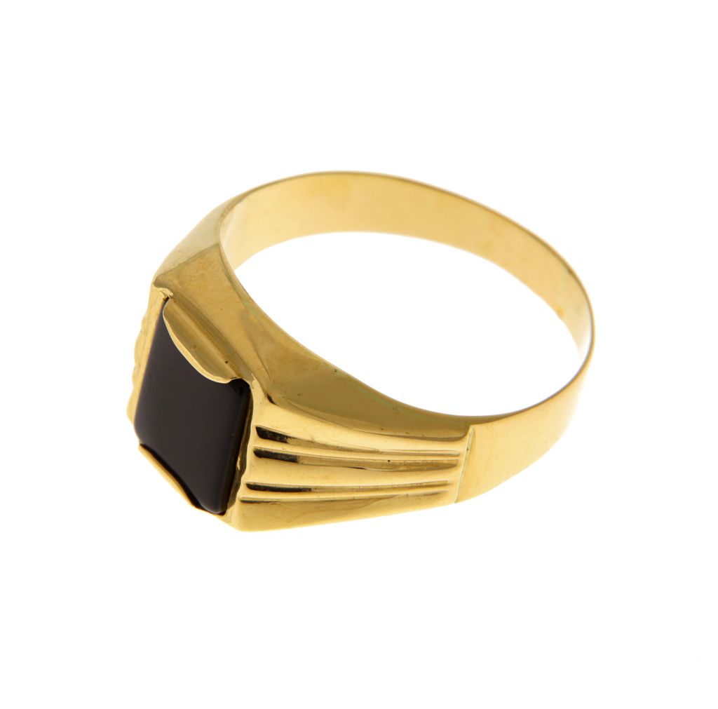 Anello Sigillo Pietra Nera