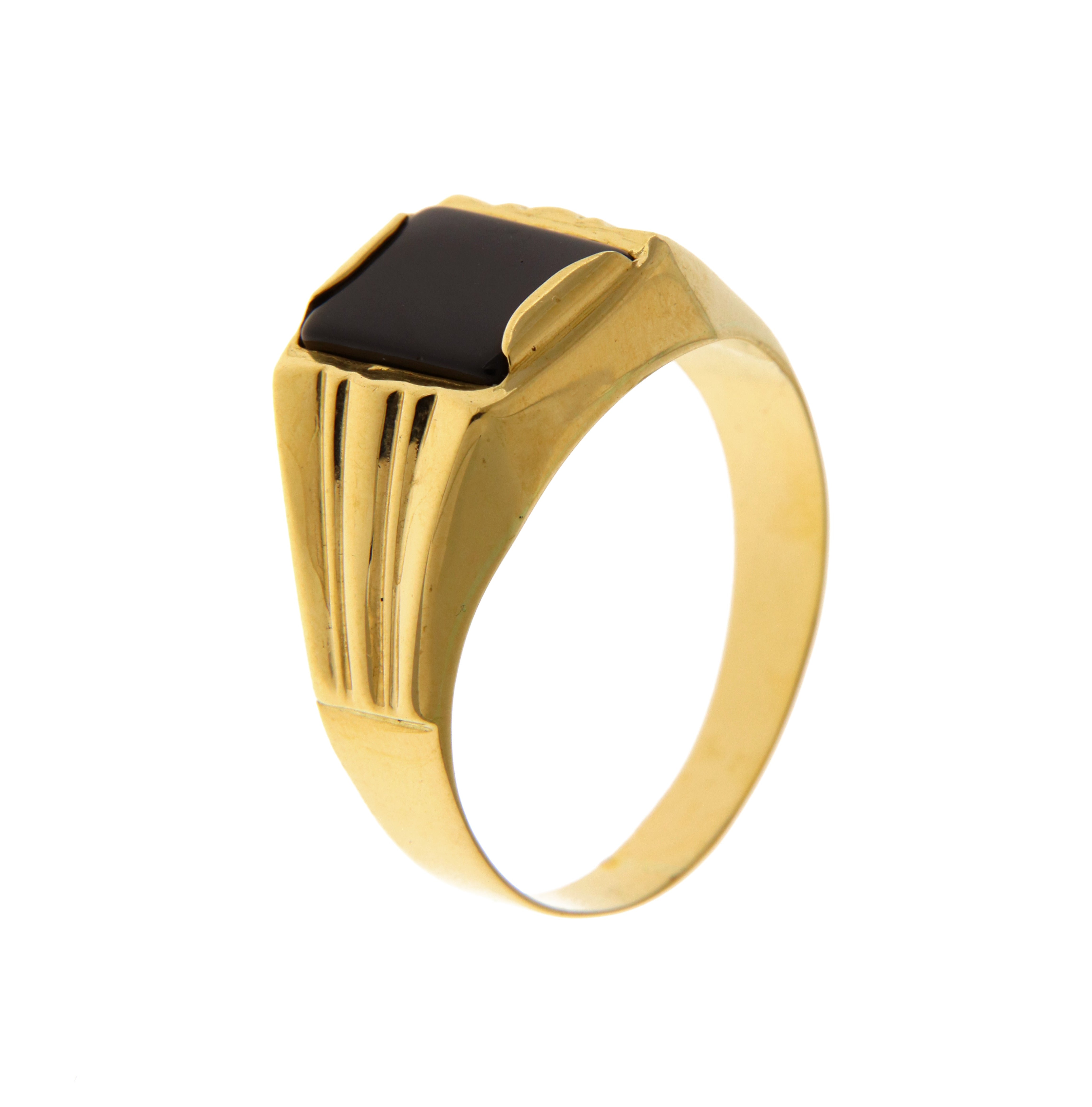 Anello Sigillo Pietra Nera