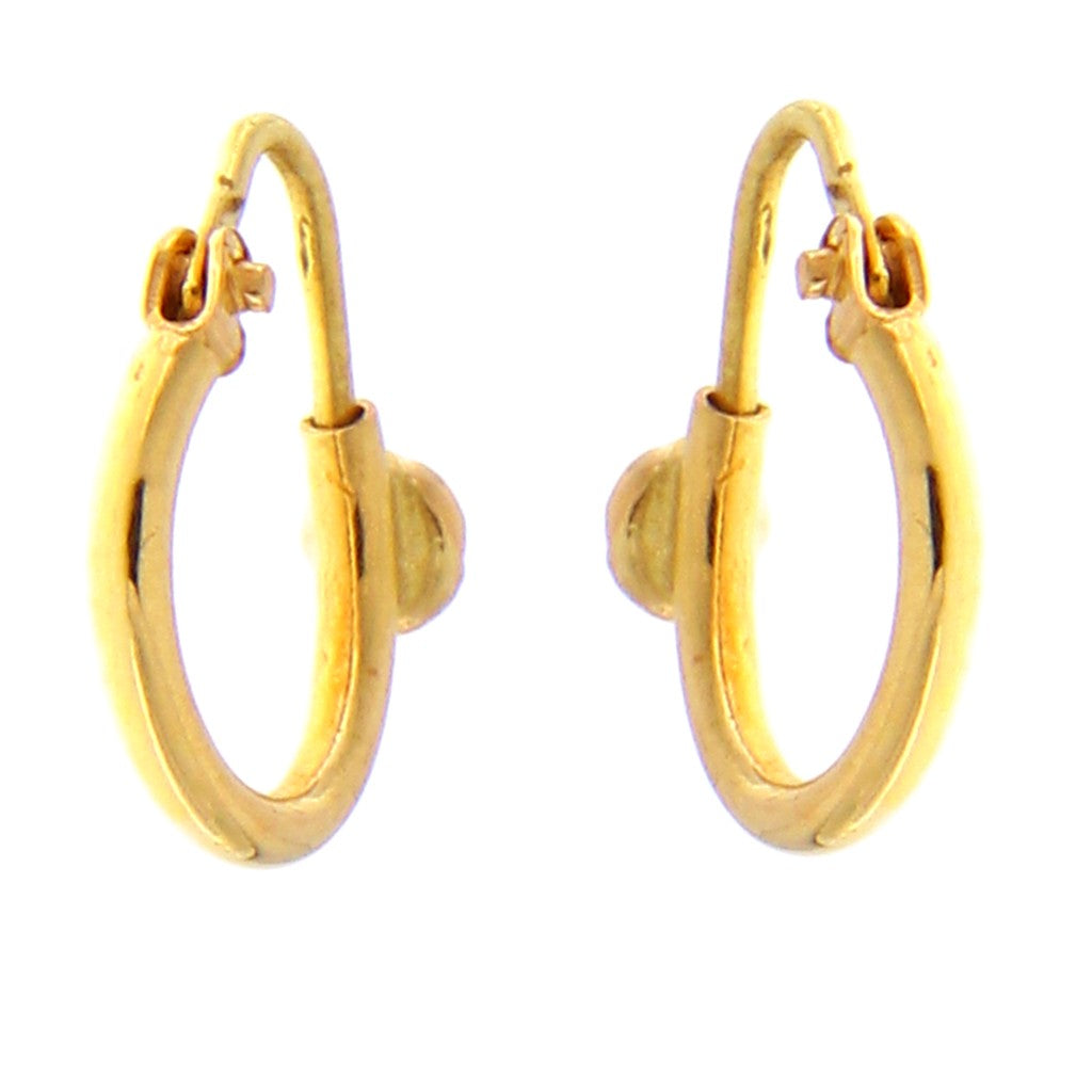 Orecchini a Cerchio Piccolo con Pietra Rossa