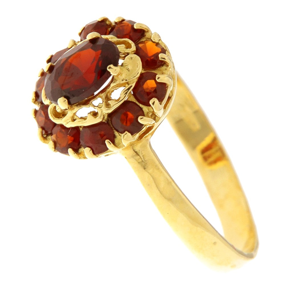 Anello Ovale con Granati