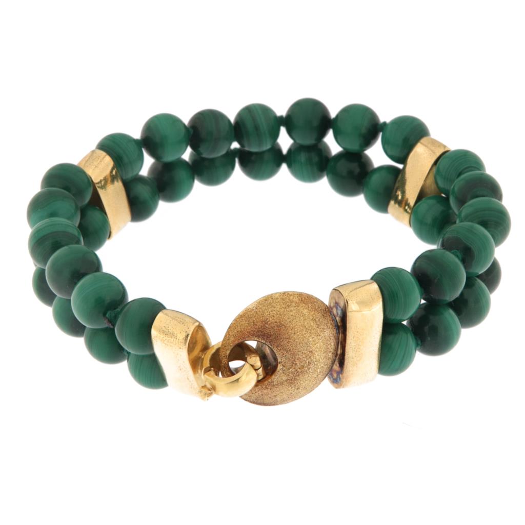 Bracciale con Sfere in Malachite (articolo NON in saldo)