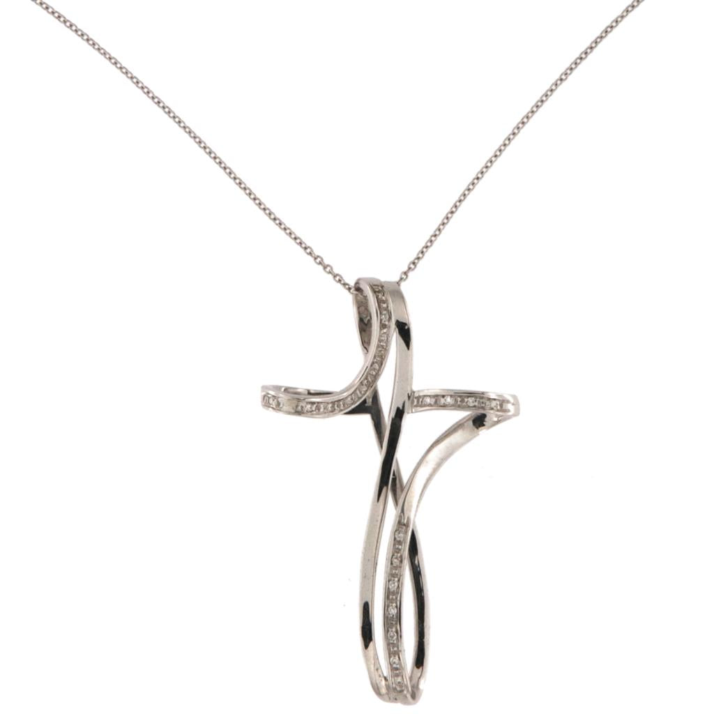 Collana Rolò con Ciondolo Croce Moderna