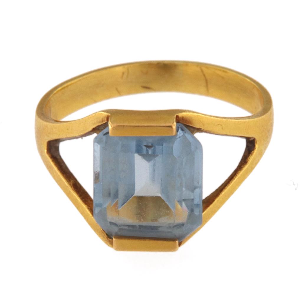 Anello Rettangolo Pietra Celeste