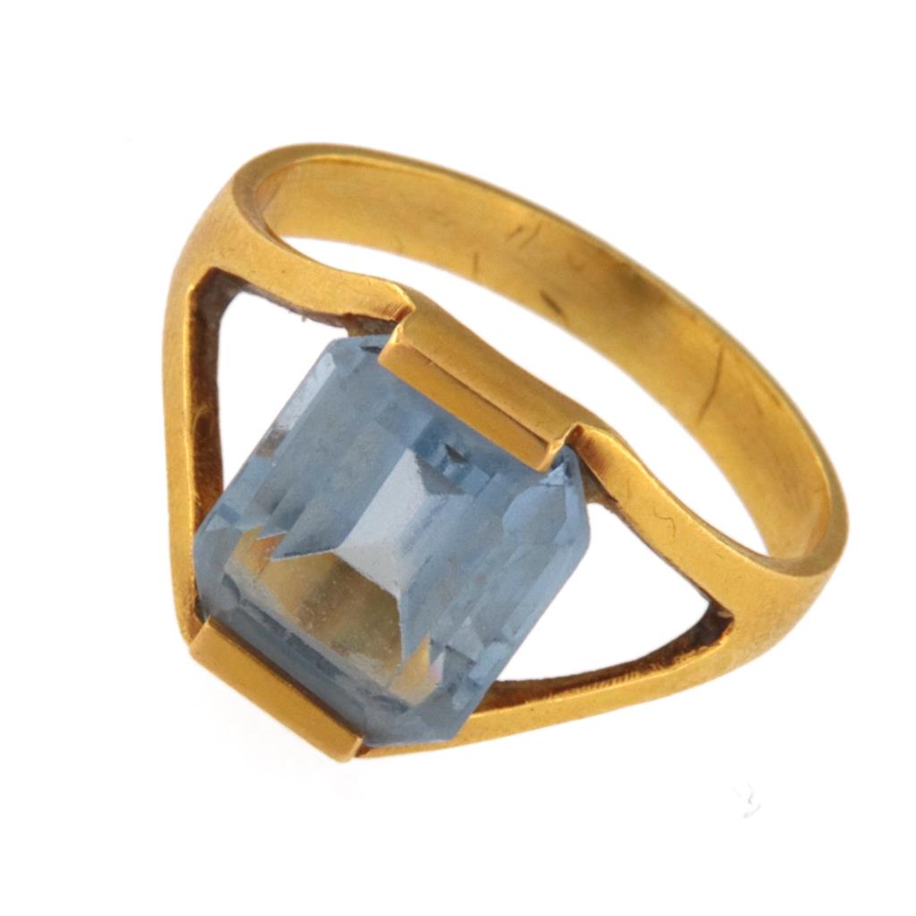Anello Rettangolo Pietra Celeste