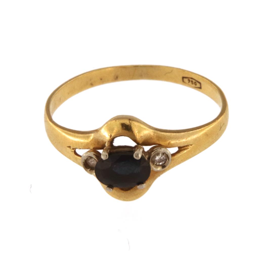 Anello Pietra Blu e Bianche