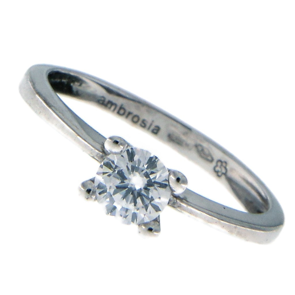 Ambrosia Anello Solitario Zircone