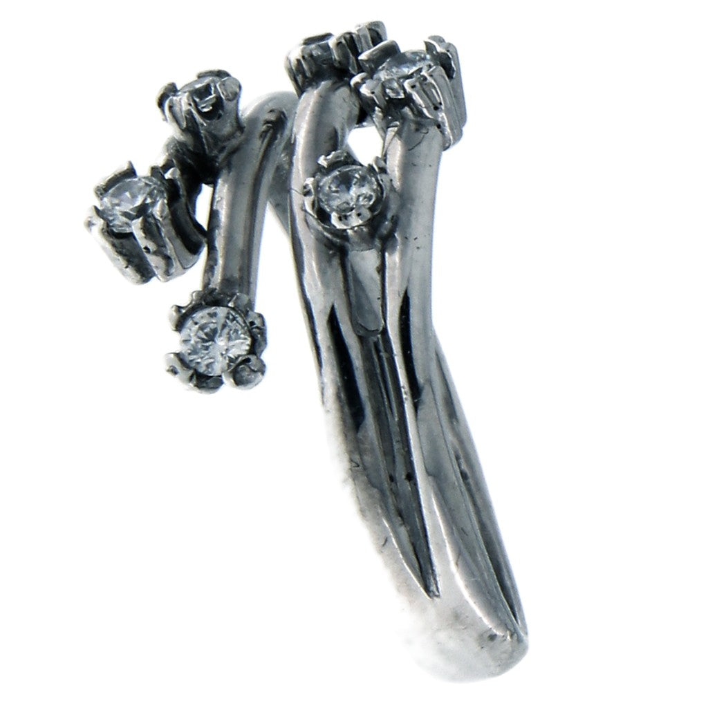 Anello Contrariè Pietre Bianche