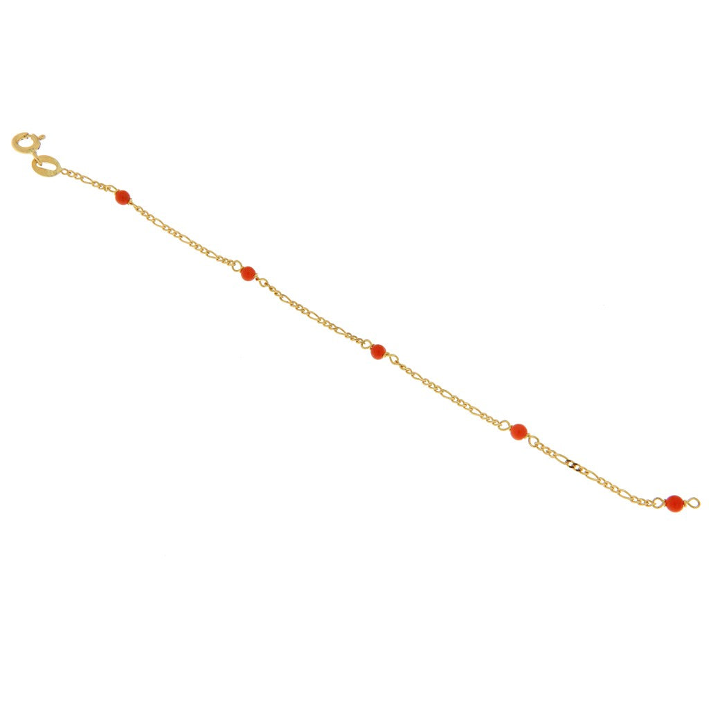 Bracciale Alternata con Sfere Rosse