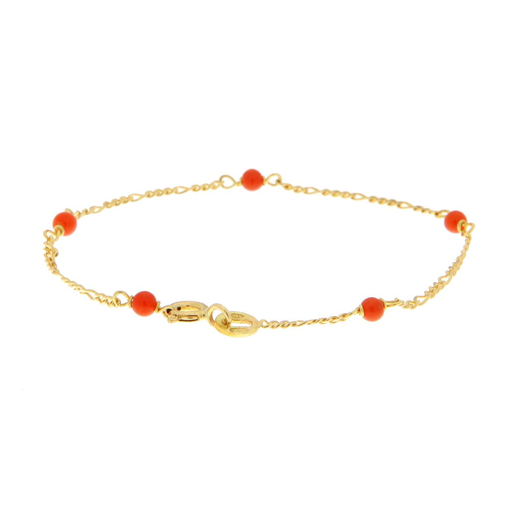 Bracciale Alternata con Sfere Rosse