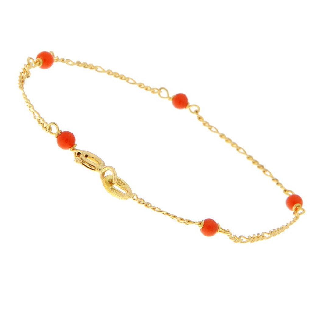 Bracciale Alternata con Sfere Rosse