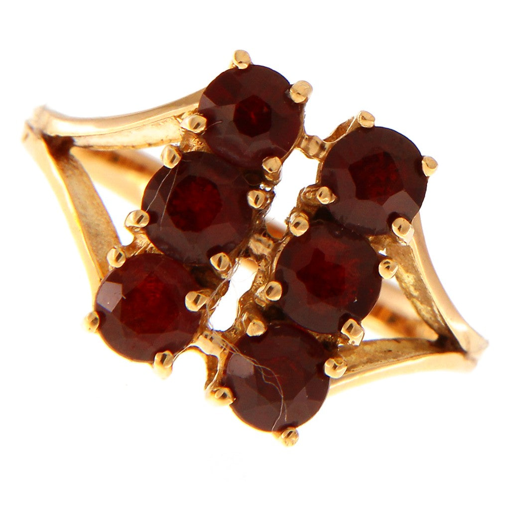 Anello Rettangolo con Granati