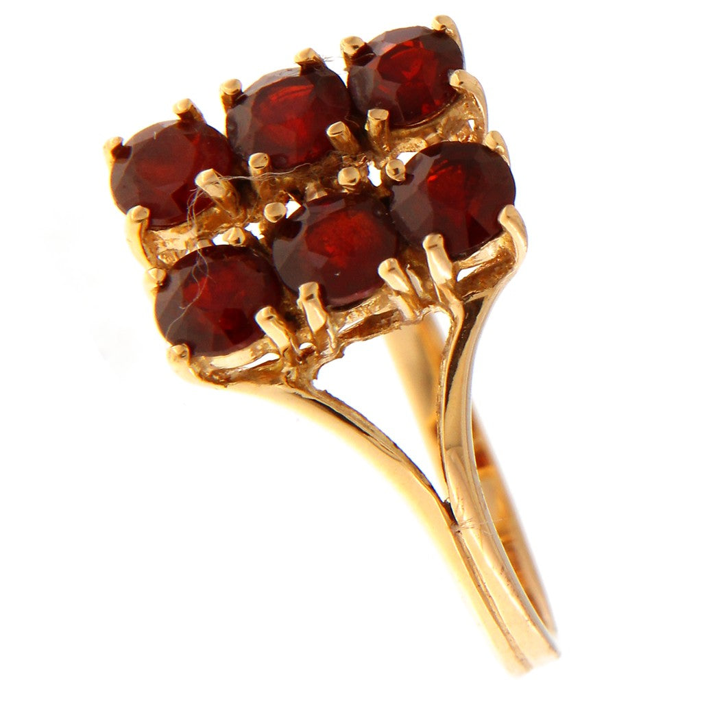Anello Rettangolo con Granati