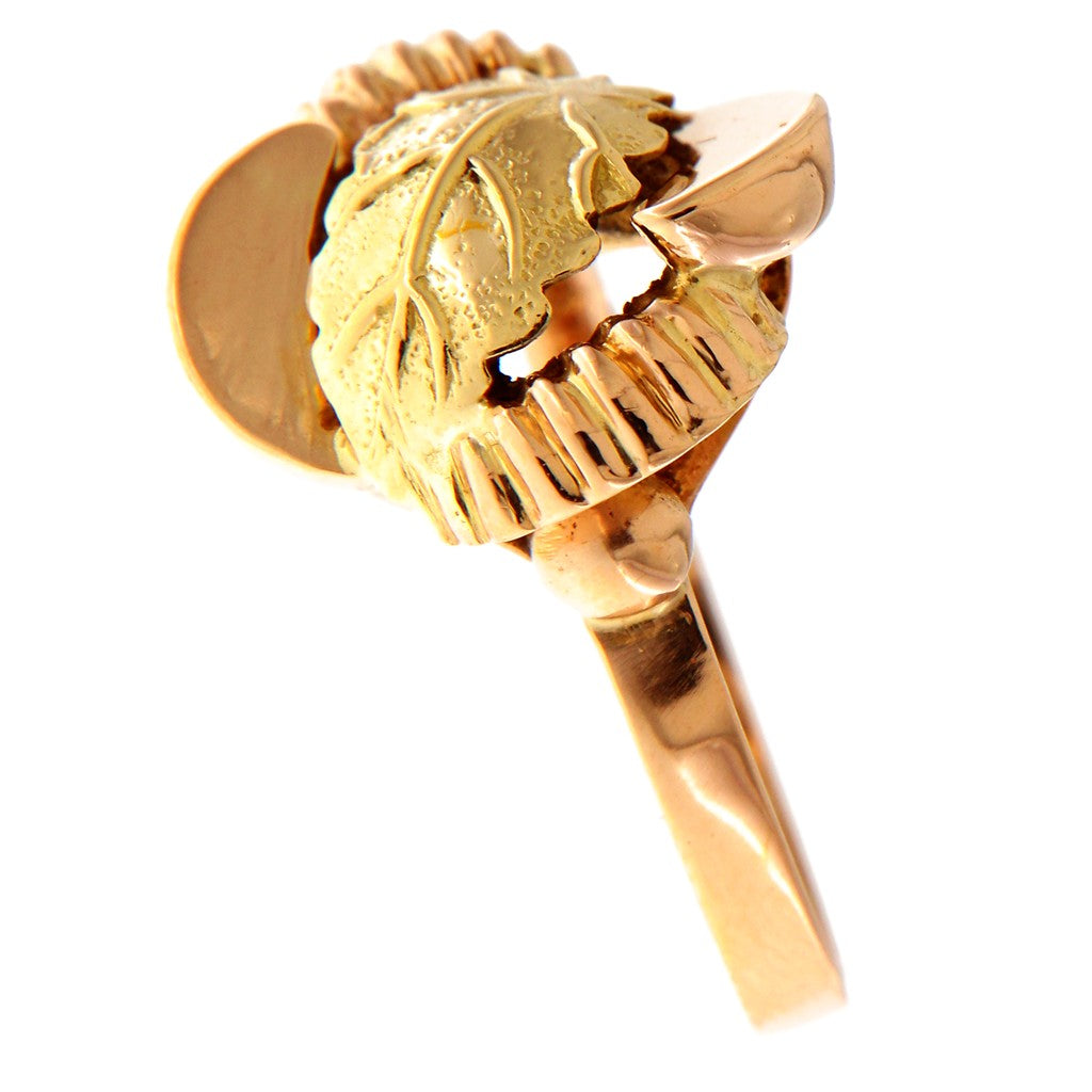 Anello Vintage con Foglia Centrale