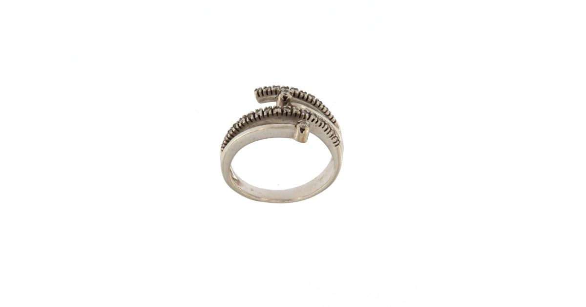 Anello a 4 file con Diamanti da 0,02 e 0,01 CT