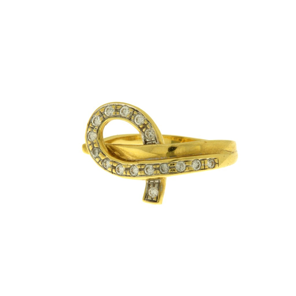 Anello Intreccio con Pietre Bianche