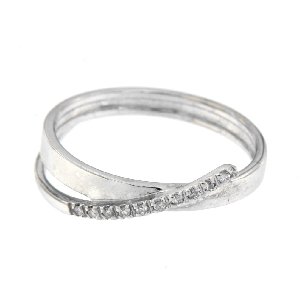 Anello Riviera Intreccio Diamanti da 0,01 CT