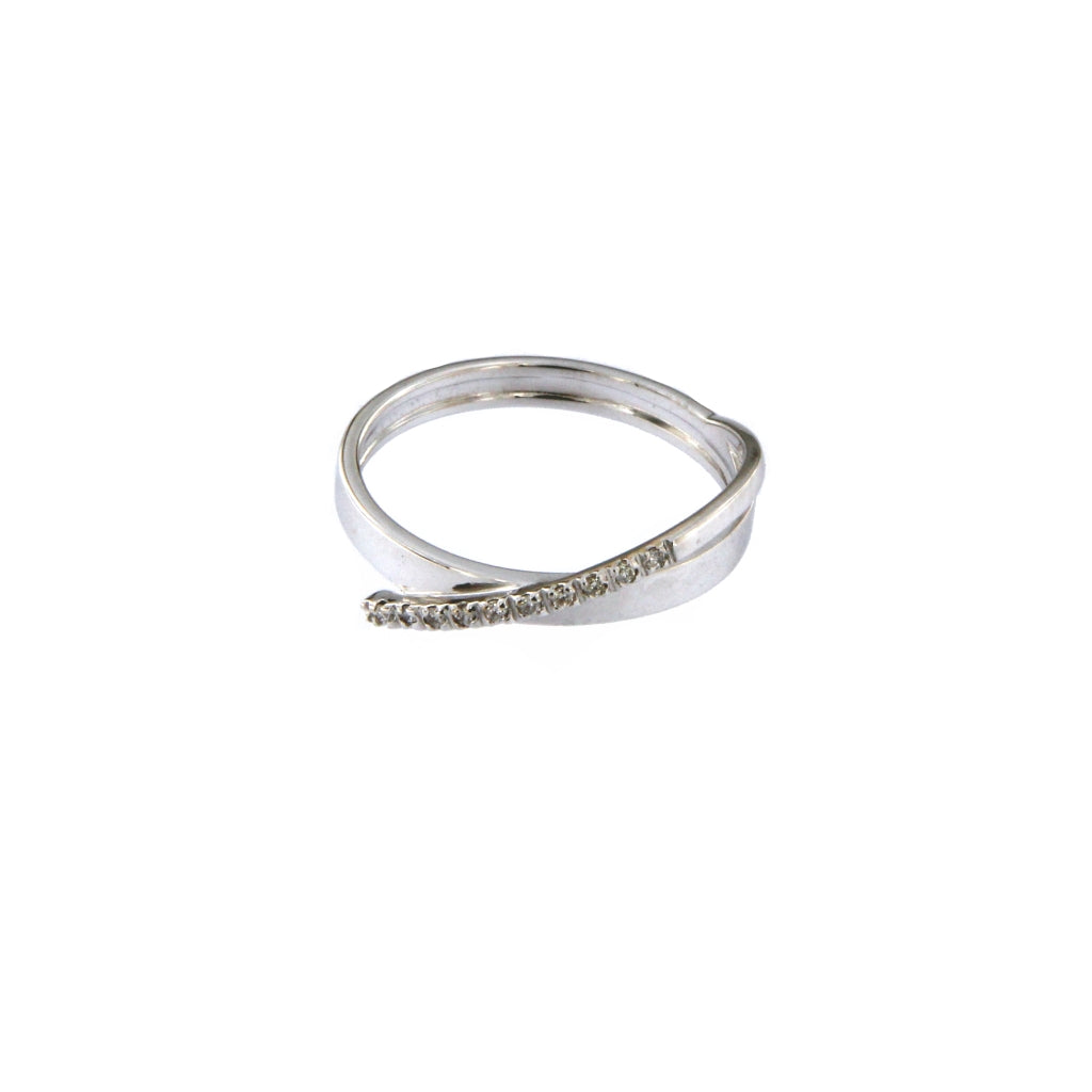 Anello Riviera Intreccio Diamanti da 0,01 CT
