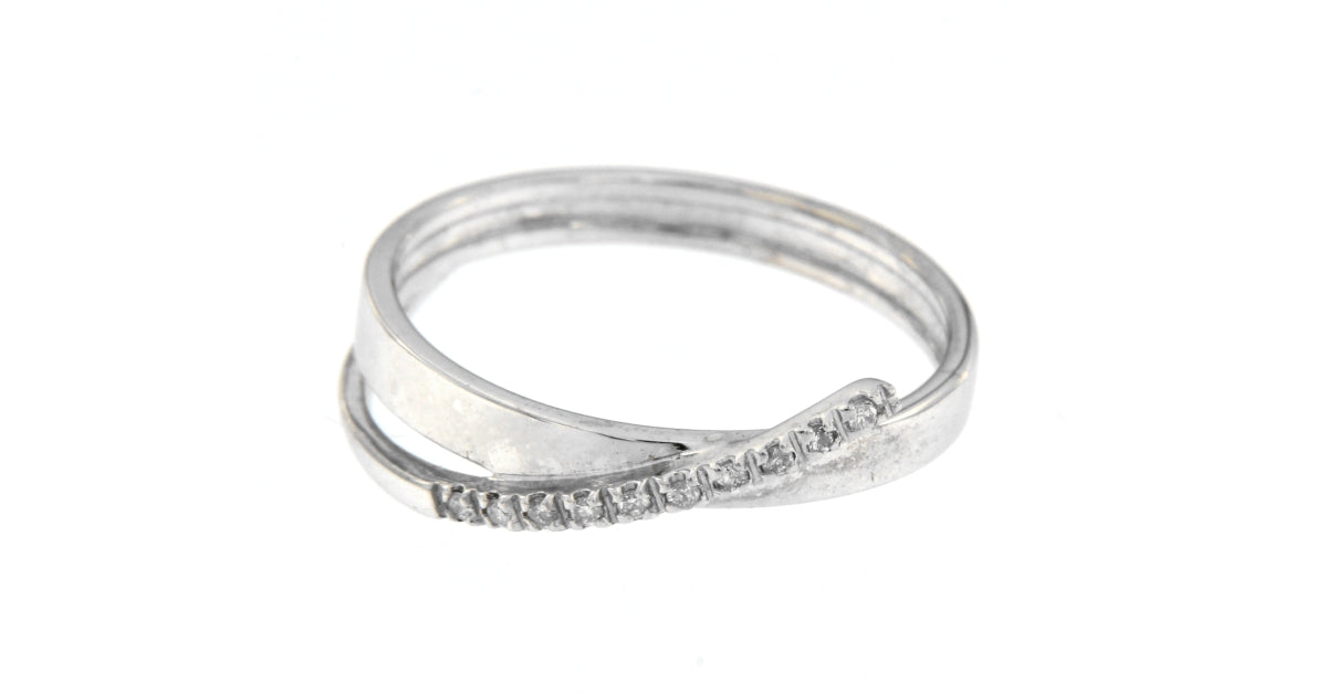 Anello Riviera Intreccio Diamanti da 0,01 CT