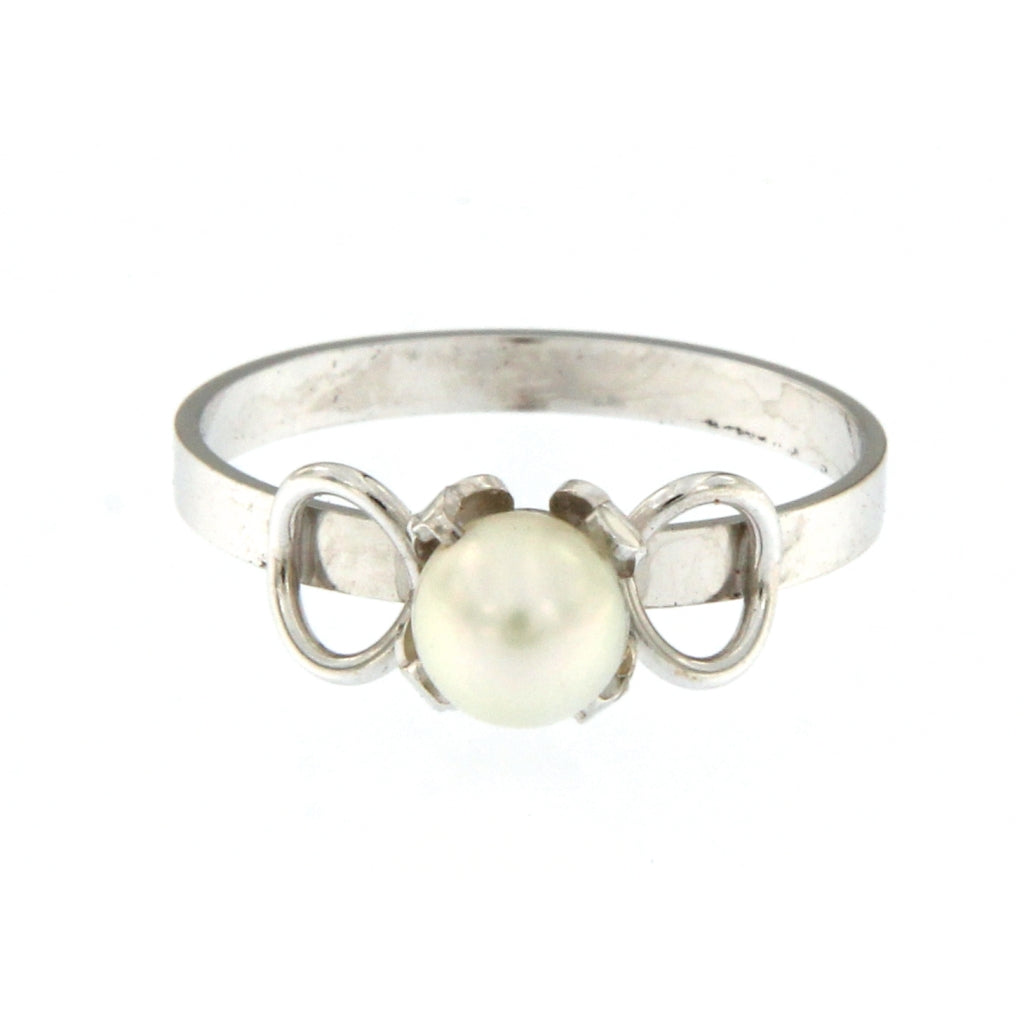 Anello Fiocco con Perla