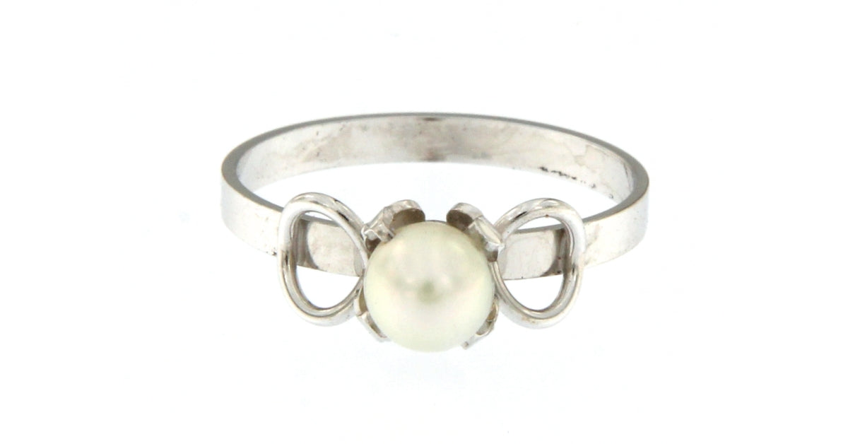 Anello Fiocco con Perla